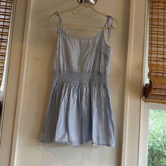 J. Crew Blue and White Striped Seersucker Dress - Picture 2 of 4